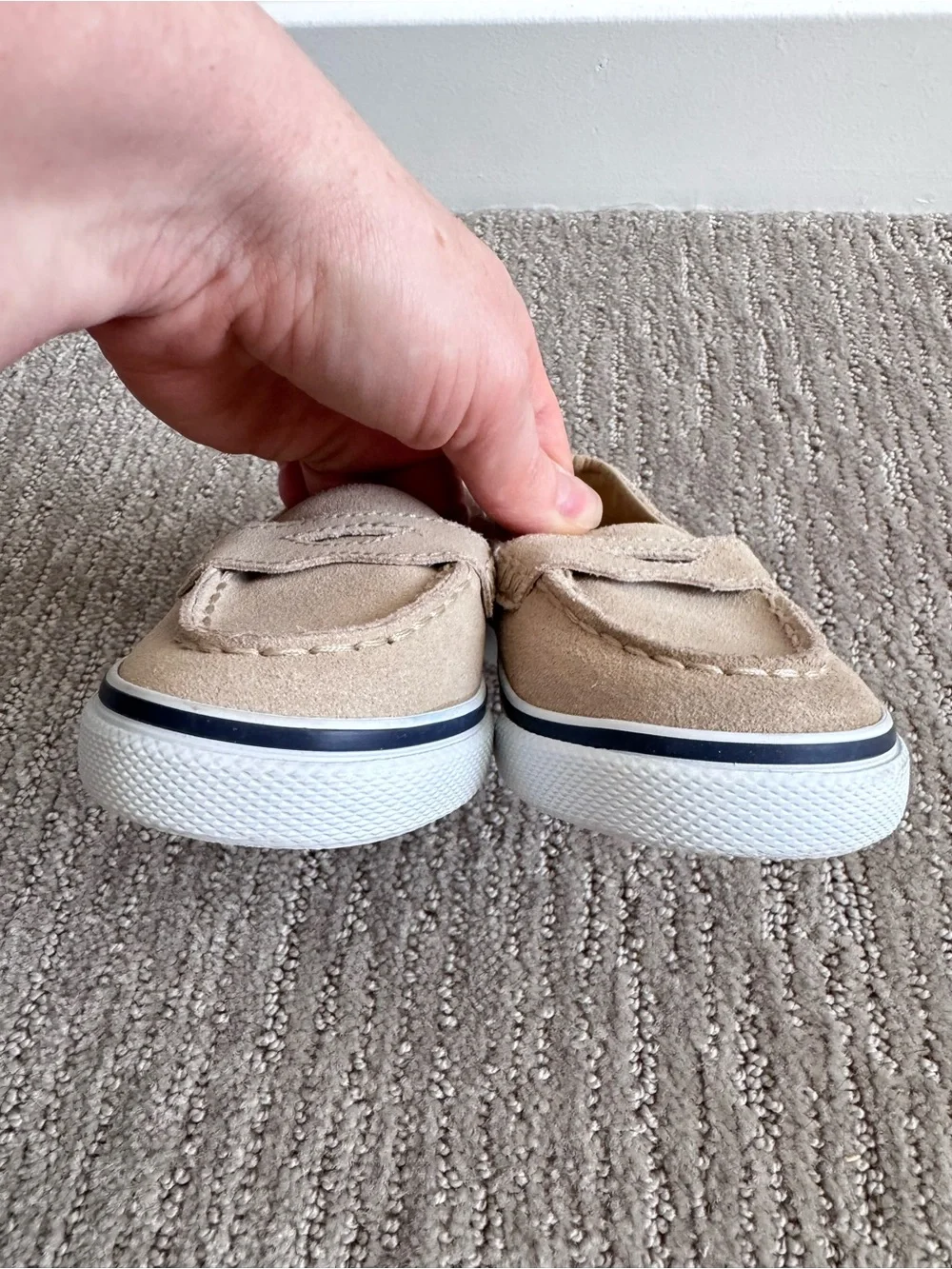 Janie and Jack Suede Penny Loafers Tan Leather Slip-On Shoes Kids Size 7